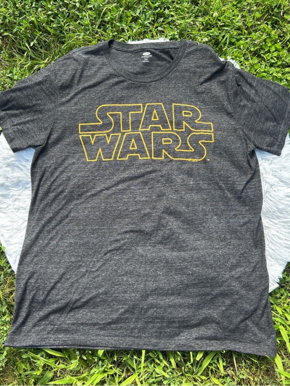 🩶5/$30 Old Navy Star Wars Dark Charcoal Heather Crewneck Tee Mens Size Large